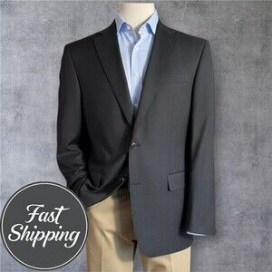 LLOYD GERMANY Mens Blazer Sport Coat Two Button Jacket 46R Wool Gray Suits